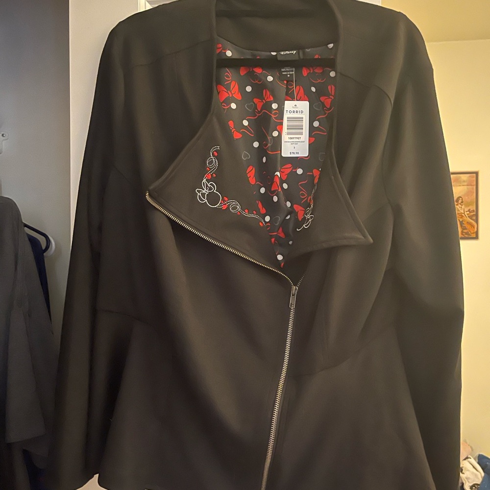 Torrid Black Blazer Type Jacket Minnie Mouse. Size 3 Torrid.